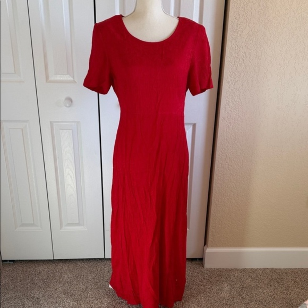 Expressions Vibrant Red Midi Dress